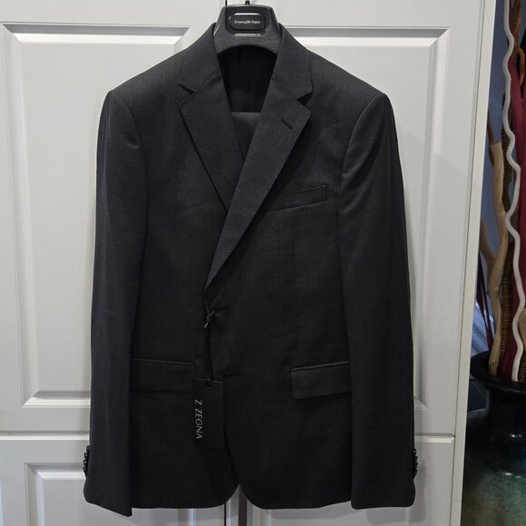 ZEGNA Single-Breasted Wool Suit - Picture 1 of 16